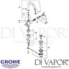 Grohe Atrio Classic Basin Mixer Crosshead L-Size Tap Spares